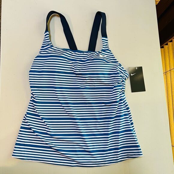 Nike Tankini Striped Blue Small - Picture 1 of 3